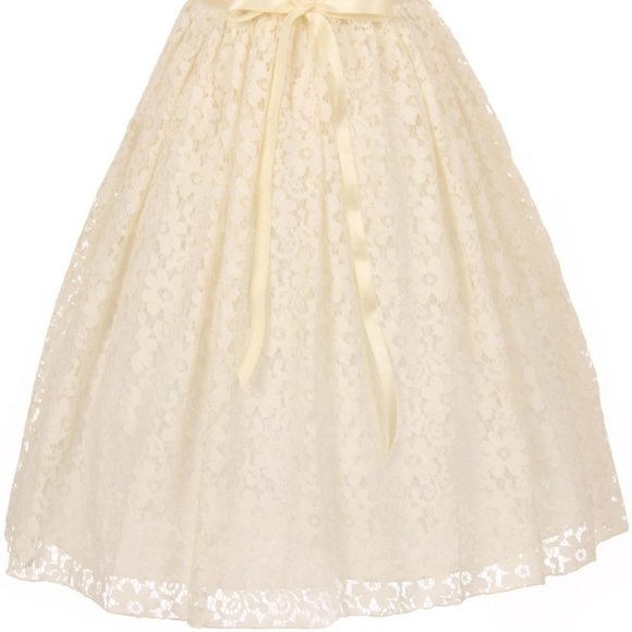 Flower Girl Dress Sale Little Girls Junior Girls Toddler Sleeveless Floral Lace - Picture 5 of 6